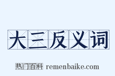 大三反义词是什么意思的图片